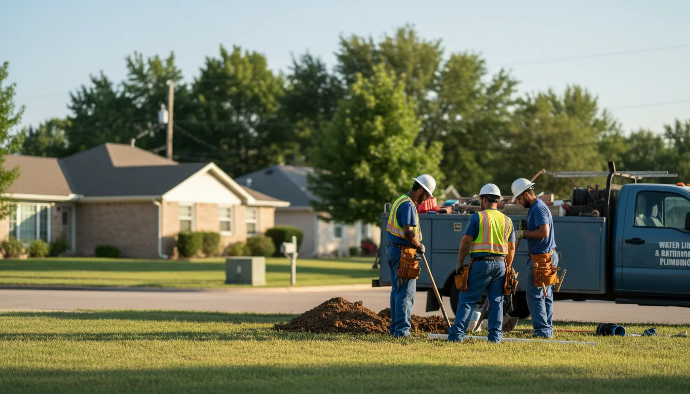 Residential water line and bathroom plumbing service in Kechi, KS